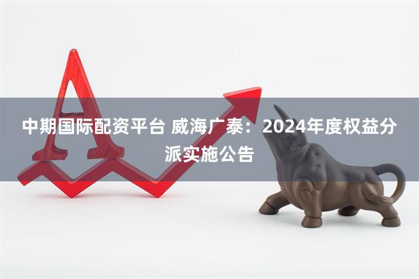 中期国际配资平台 威海广泰：2024年度权益分派实施公告