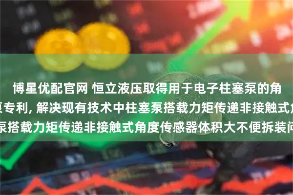 博星优配官网 恒立液压取得用于电子柱塞泵的角度传感器及电子柱塞泵专利, 解决现有技术中柱塞泵搭载力矩传递非接触式角度传感器体积大不便拆装问题